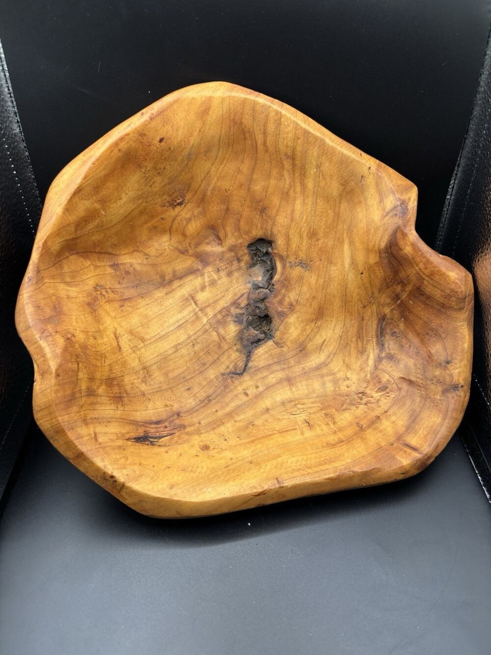 Torre & Tagus Hand Carved Teak Root Wood Bowl Natural Live Edge Rustic